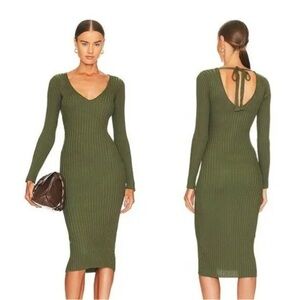NBD Bekah long sleeve ribbed sweater dress